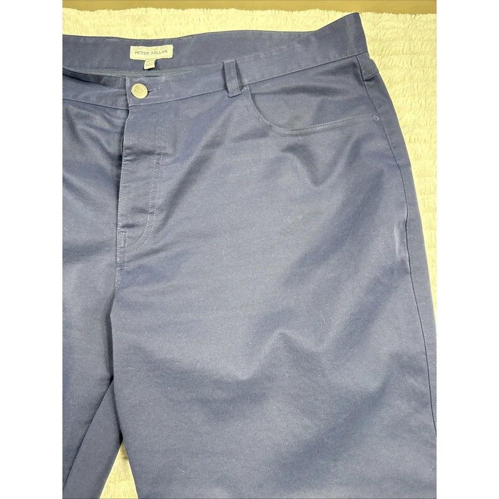 Peter Millar EB66 Mens Size 40x32 Golf Pants‎ Crown Sport Navy Blue EUC Comfy